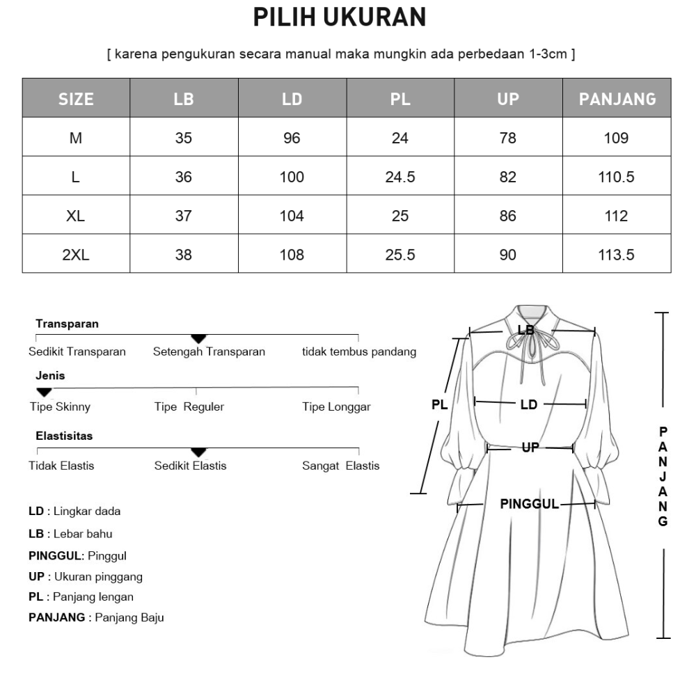 [NEW]CHICMORE Gaun lengan pendek dan kerah bentuk v-neck terdapat renda bagian lengan dan kerah