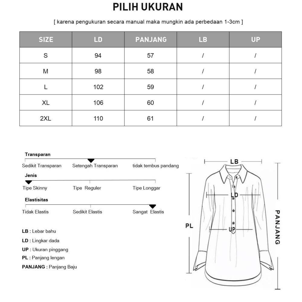 [DISKON KILAT]CHICMORE Atasan kemeja babydoll bergaris kerut lengan pendek untuk wanita