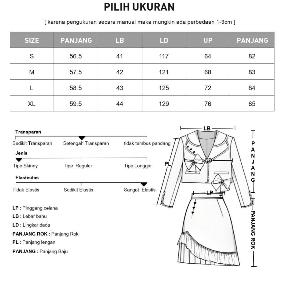 [CUCI GUDANG]CHICMORE Kemeja ringan bermotif tanaman hijau setelan rok untuk wanita