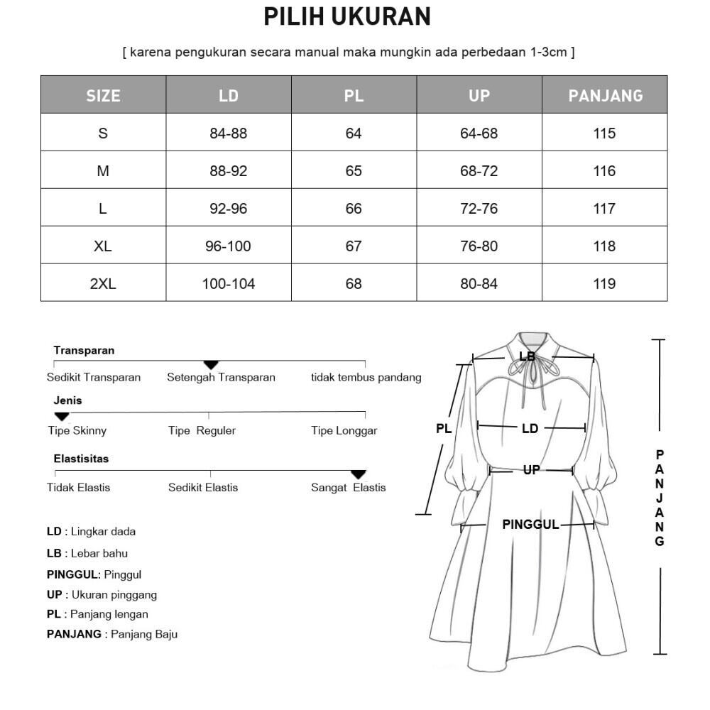 [DISKON KILAT]CHICMORE Gaun putih untuk wanita elegan lengan panjang kerah v-neck berkancing