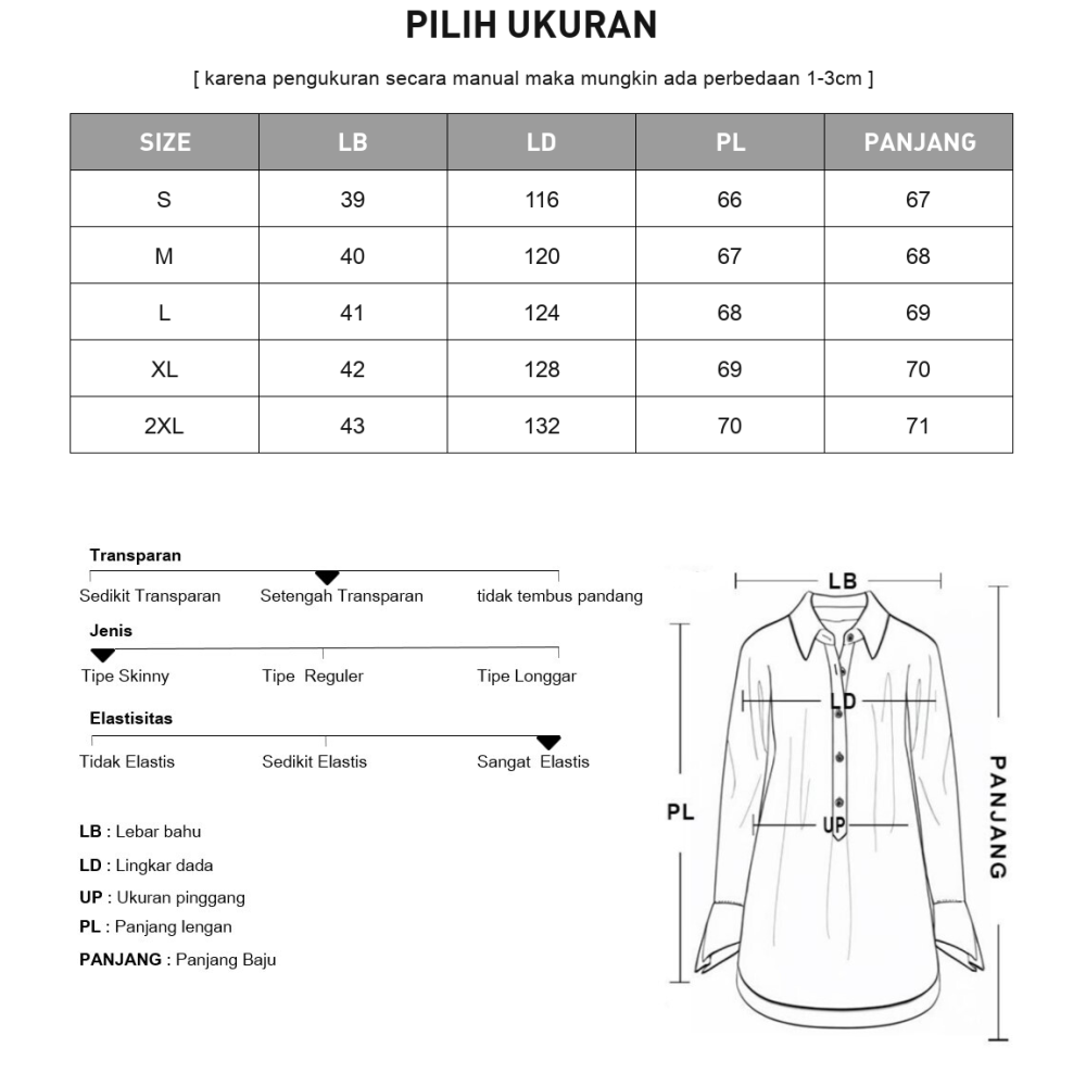 [CUCI GUDANG]CHICMORE Kerah boneka rasa desain bergaya kemeja lengan panjang