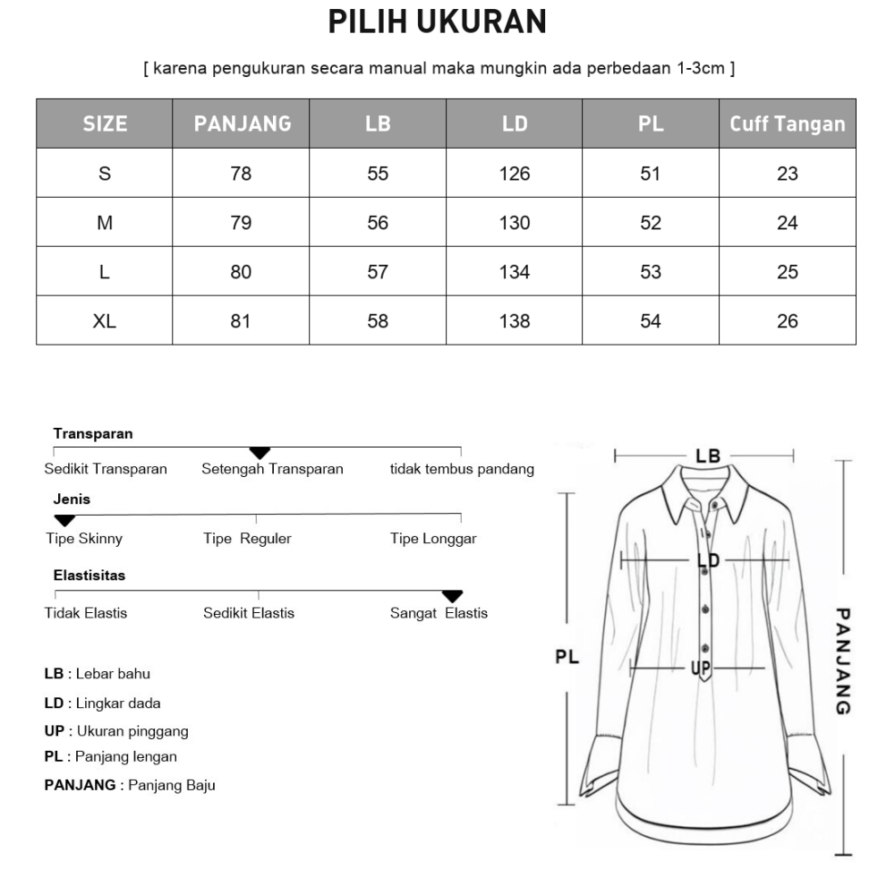 [DISKON KILAT]CHICMORE Atasan kemeja korean style kekinian desain unik dan kancing sebaris gaya terbaru