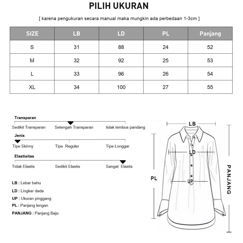 CHICMORE Atasan kemeja model ruffle unik dengan kerah boneka dan berwarna kontras untuk wanita