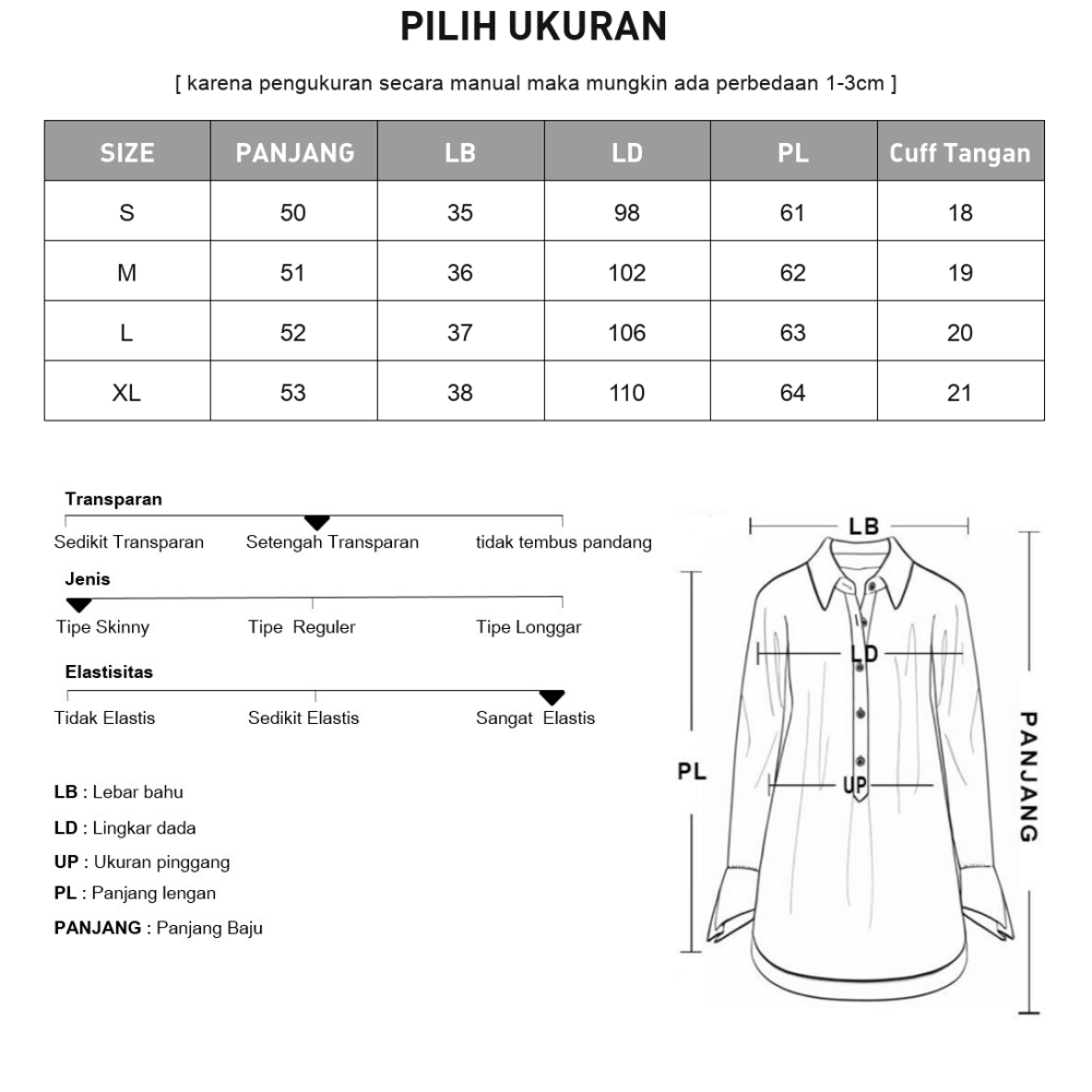 CHICMORE Atasan kemeja korean style kerah v model ruffle baru