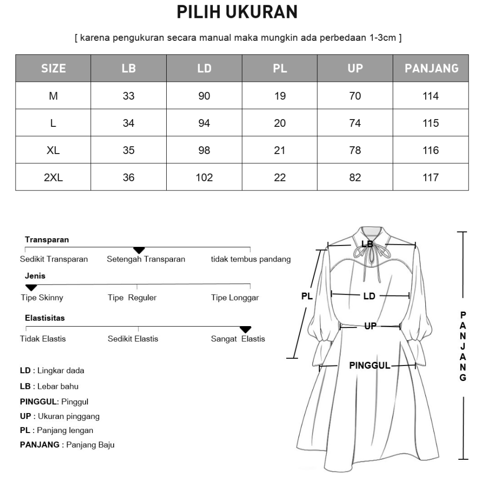CHICMORE Gaun midi untuk wanita gaya korean style motif kotak pita cantik dengan kerah v dan lengan pendek