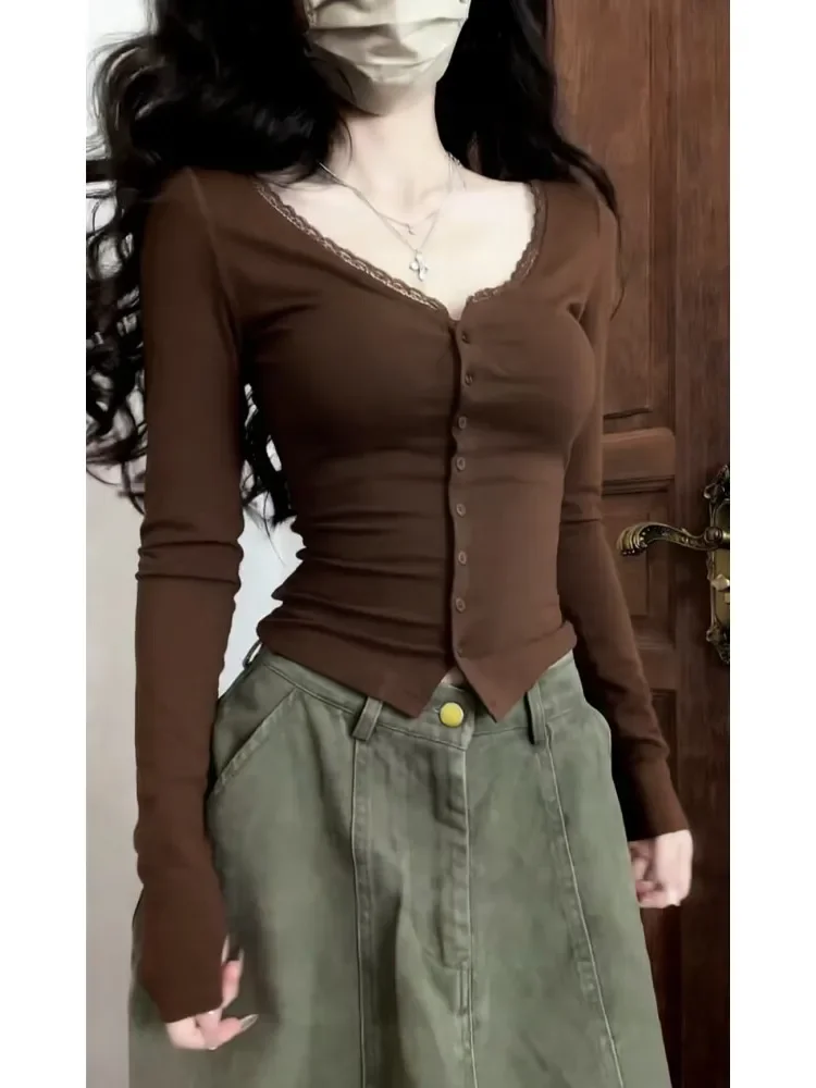 [READY STOCK]CHICMORE Kaos seksi tipis v-neck wanita gaya baru lengan panjang