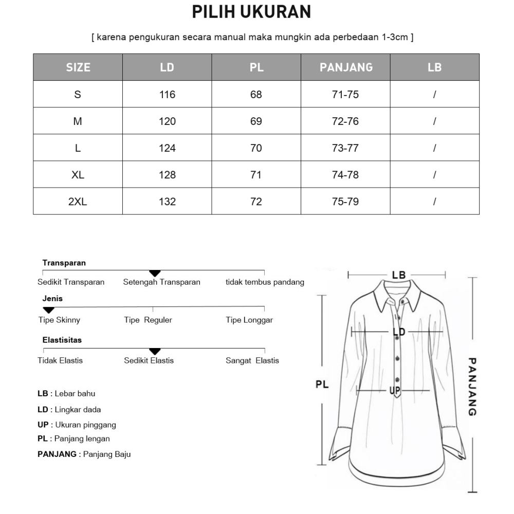 [NEW]CHICMORE Atasan kemeja bergaris versi korea baru lengan panjang untuk wanita