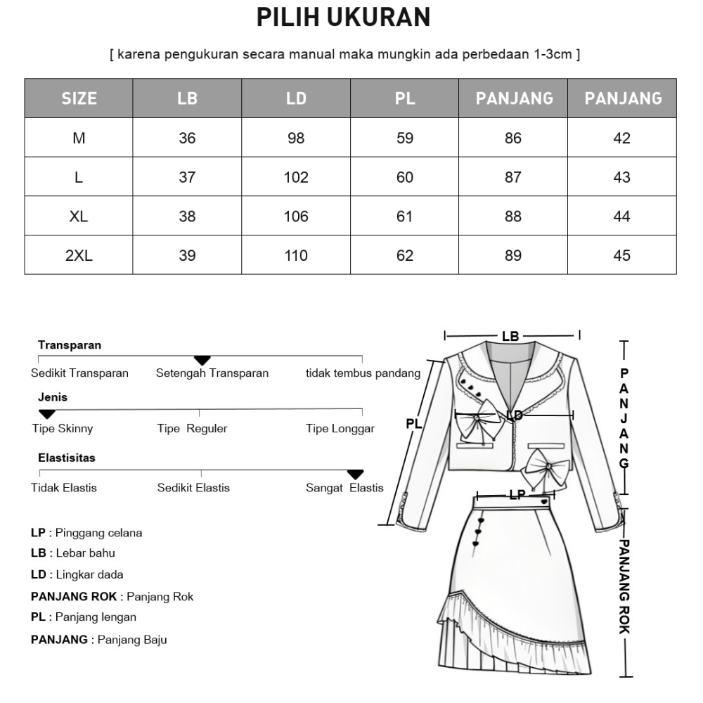 [NEW]CHICMORE Setelan modis atasan kemeja lengan panjang elegan dan rok pinggang tinggi gaya casual