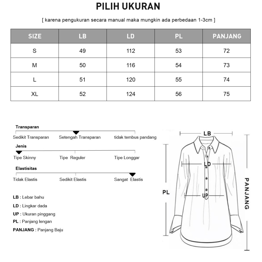 [NEW]CHICMORE Atasan kemeja wanita model unik trendi dengan lengan panjang dan saku cantik