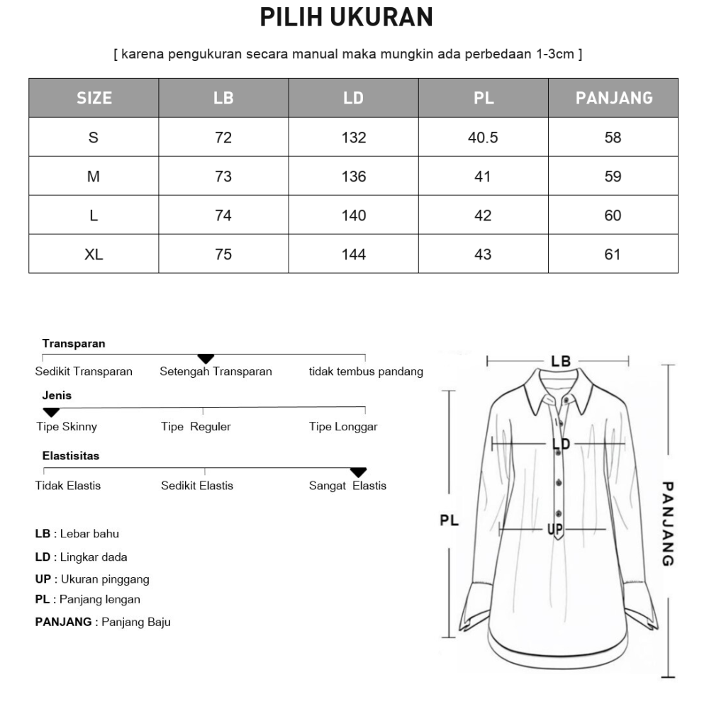 [NEW]CHICMORE Atasan lengan panjang kotak-kotak tidak teratur dengan desain modis