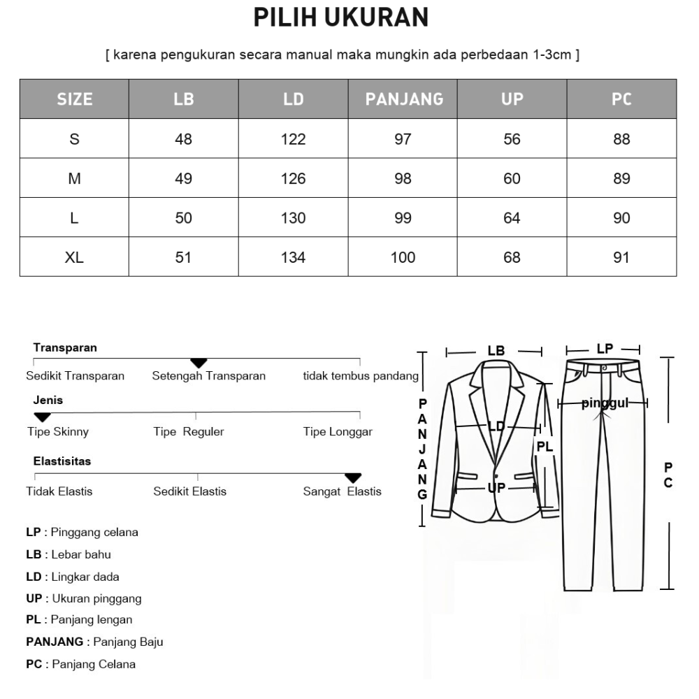 CHICMORE Setelan dua potong gaya longgar dengan atasan tanpa lengan warna polos dan celana panjang kotak kotak