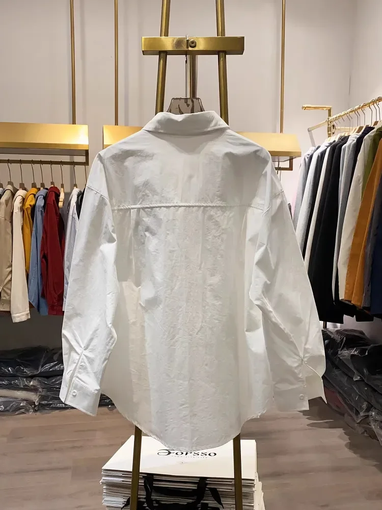 CHICMORE Kemeja kerah gaya komuter yang modis lnegan panjang untuk wanita