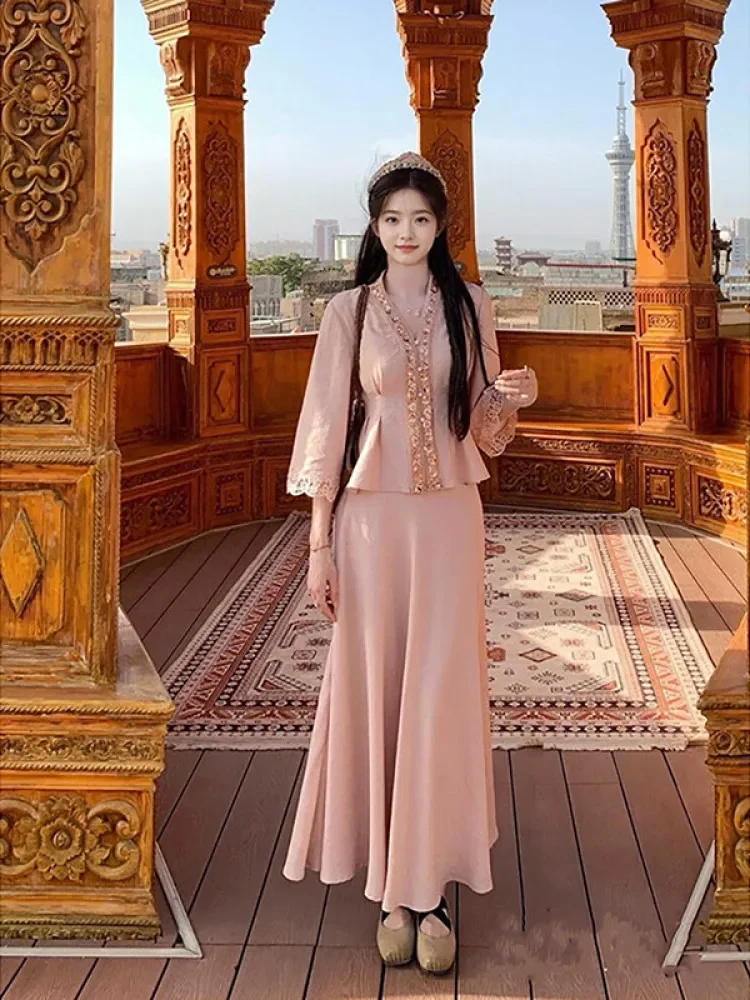 [READY STOCK]CHICMORE Setelan wanita berkerah v neck lengan panjang elegan