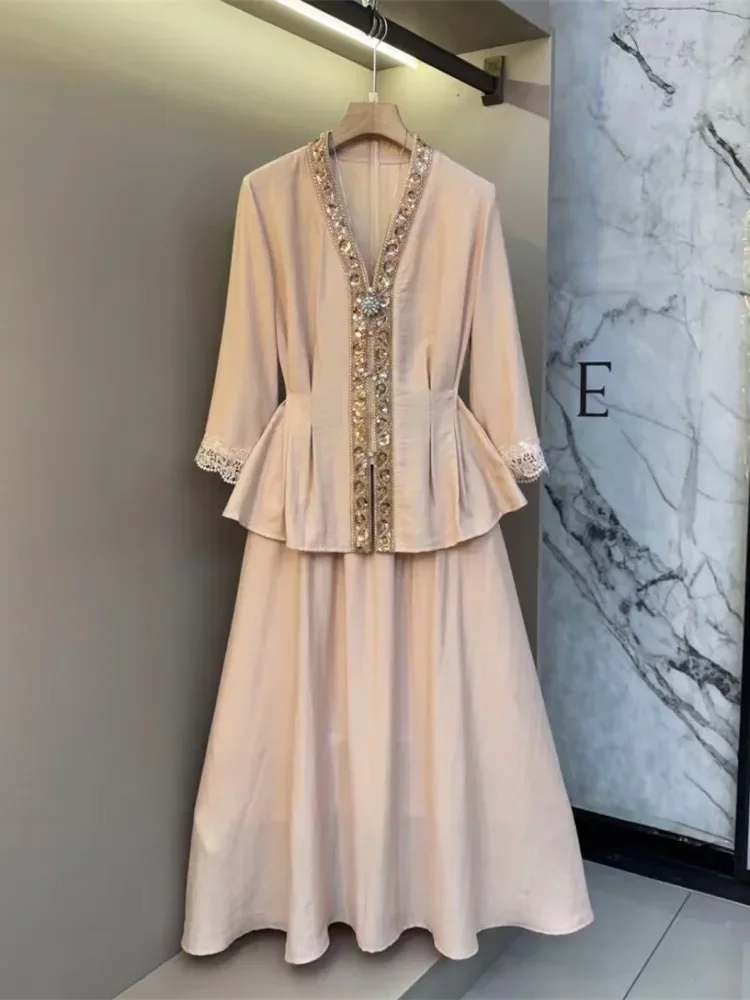 [READY STOCK]CHICMORE Setelan wanita berkerah v neck lengan panjang elegan