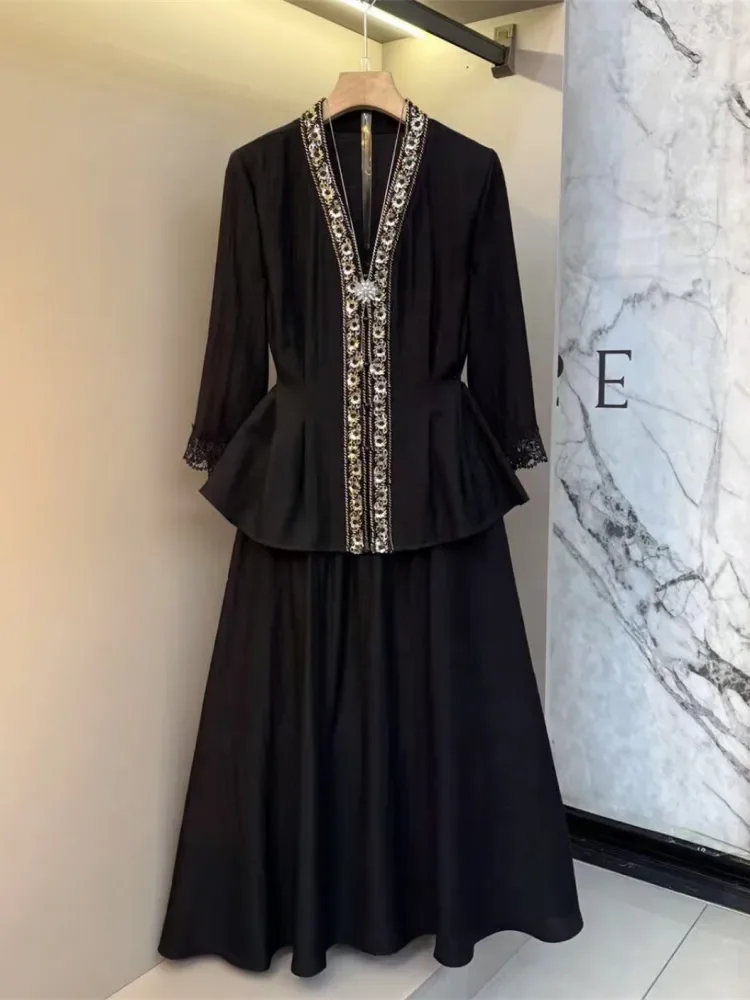 [READY STOCK]CHICMORE Setelan wanita berkerah v neck lengan panjang elegan