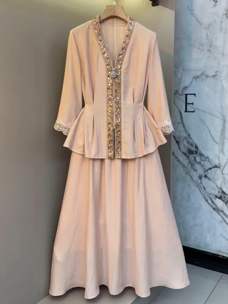 [READY STOCK]CHICMORE Setelan wanita berkerah v neck lengan panjang elegan