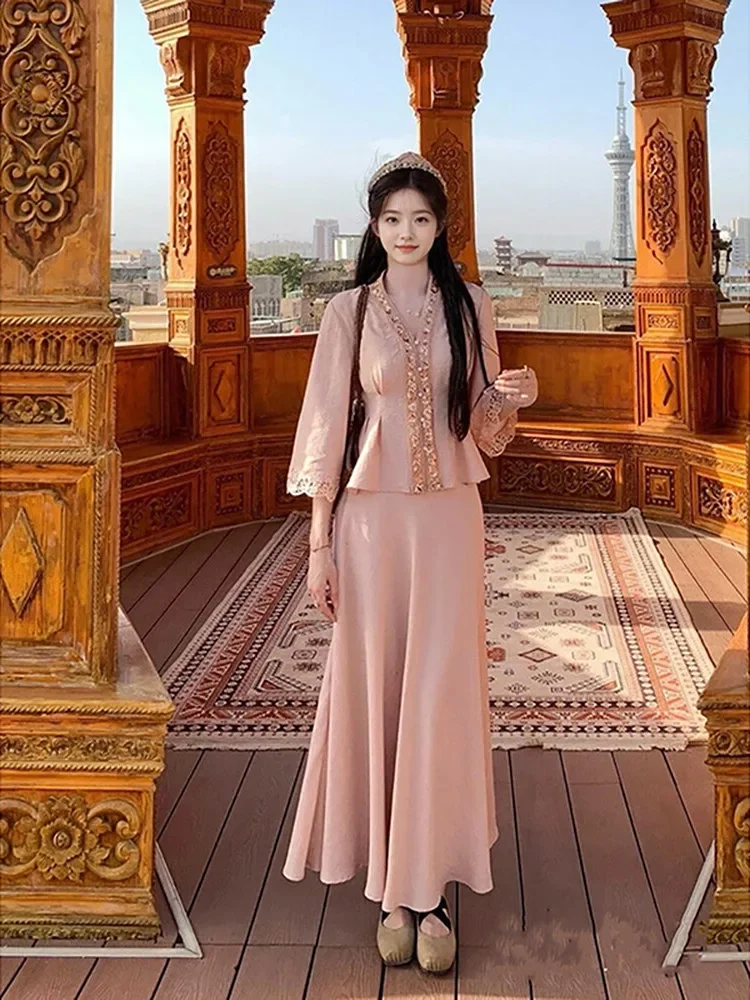 [READY STOCK]CHICMORE Setelan wanita berkerah v neck lengan panjang elegan