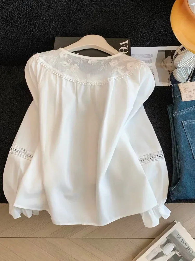 CHICMORE Atasan kemeja kancing unik dengan warna solid dan gaya korean