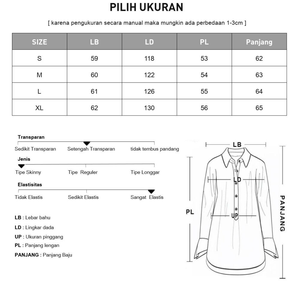 CHICMORE Atasa wanita blouse lengan panjang dengan zipper minimalis korean style
