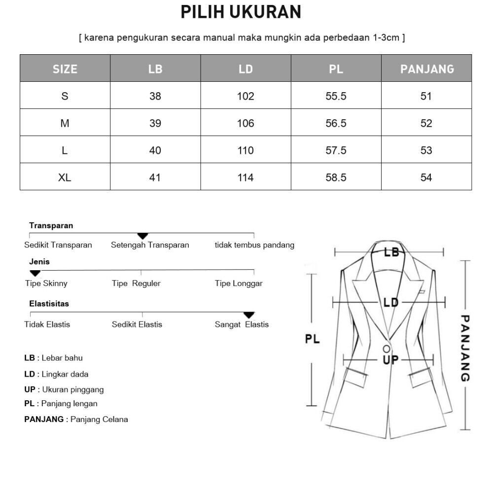 CHICMORE Jaket wanita lengan panjang dengan kerah tinggi gaya casual modern