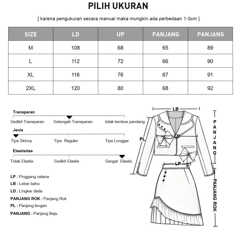 CHICMORE Setelan dua potong pakaian wanita mode baru bergaya feminine