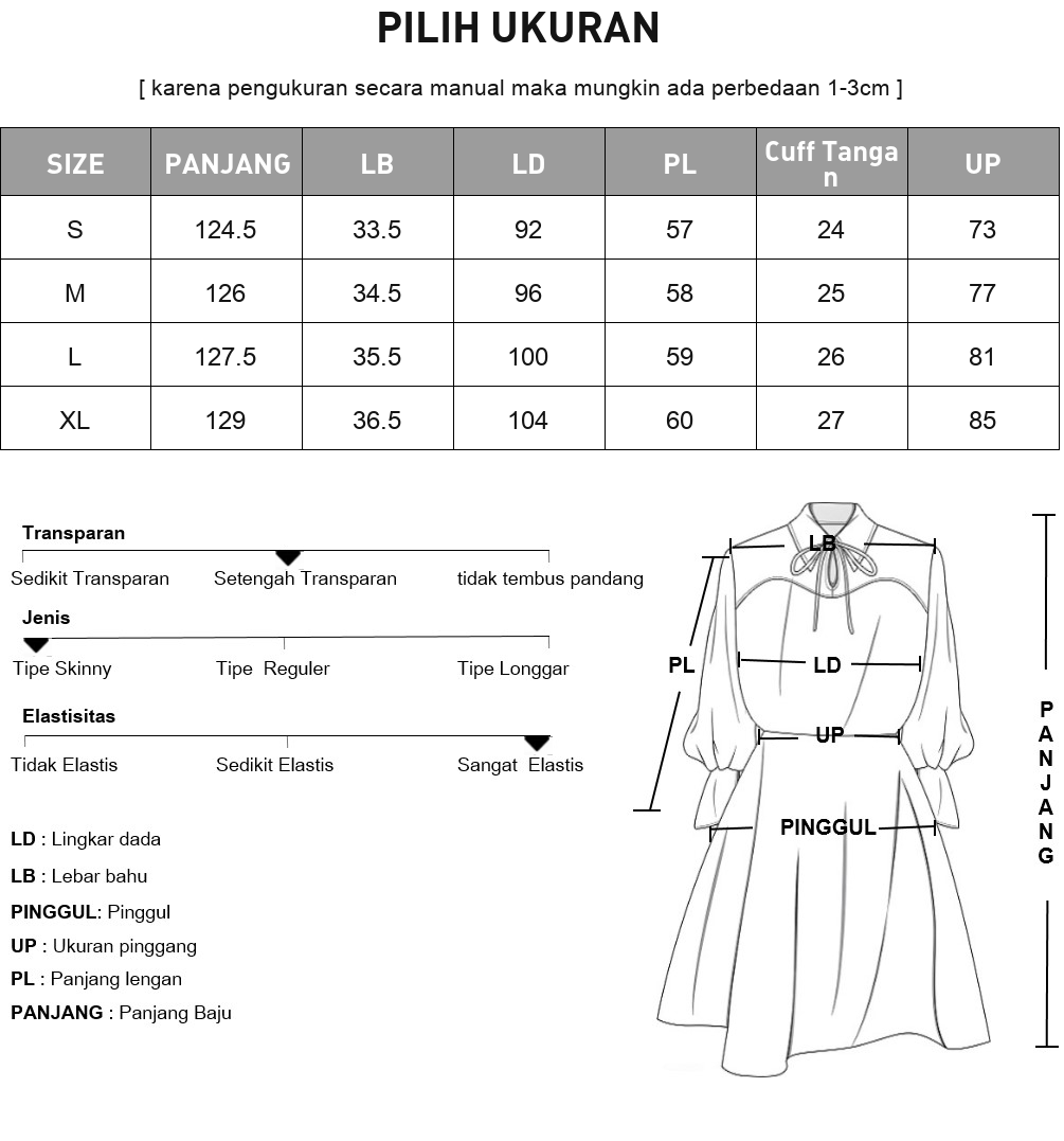 [READY STOCK]CHICMORE Gaun lengan panjang rok model a line dengan gaya kasual untuk wanita