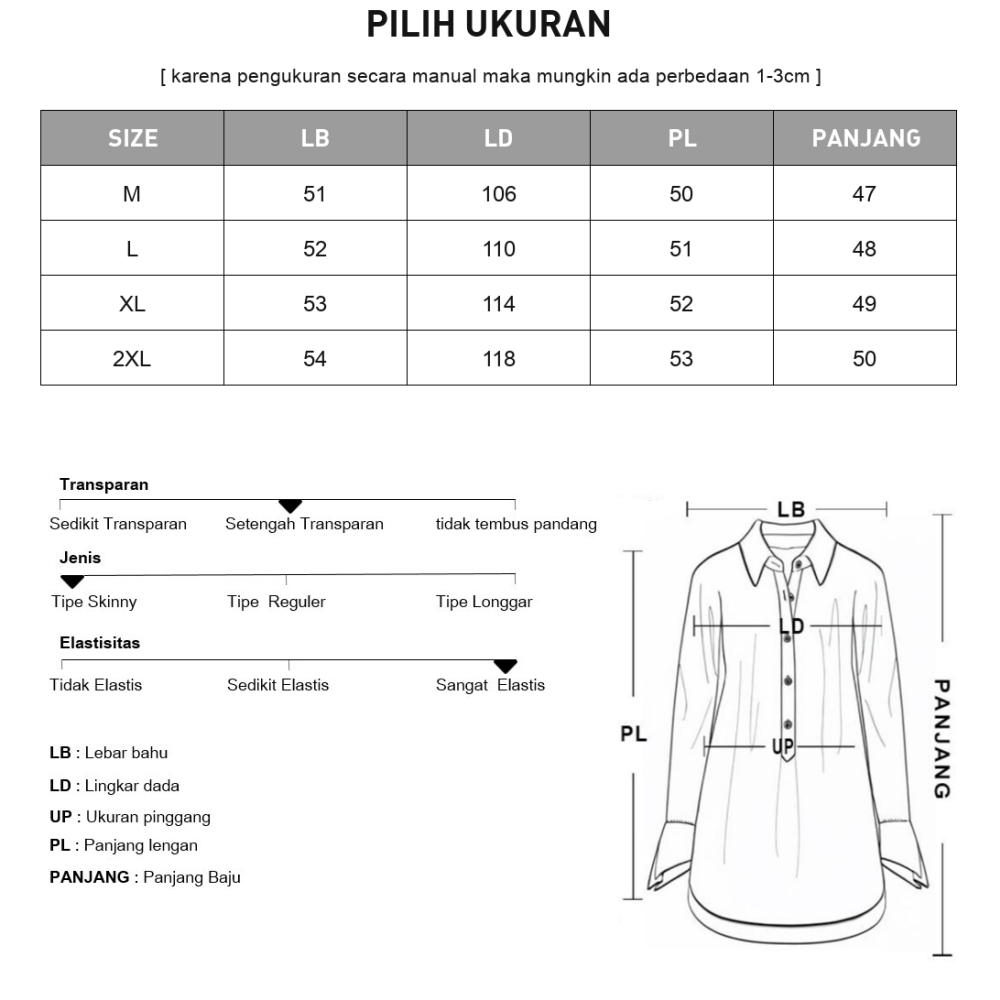 [CUCI GUDANG]CHICMORE Atasan blouse gaya kasual lengan panjang longgar  motif garis-garis untuk wanita