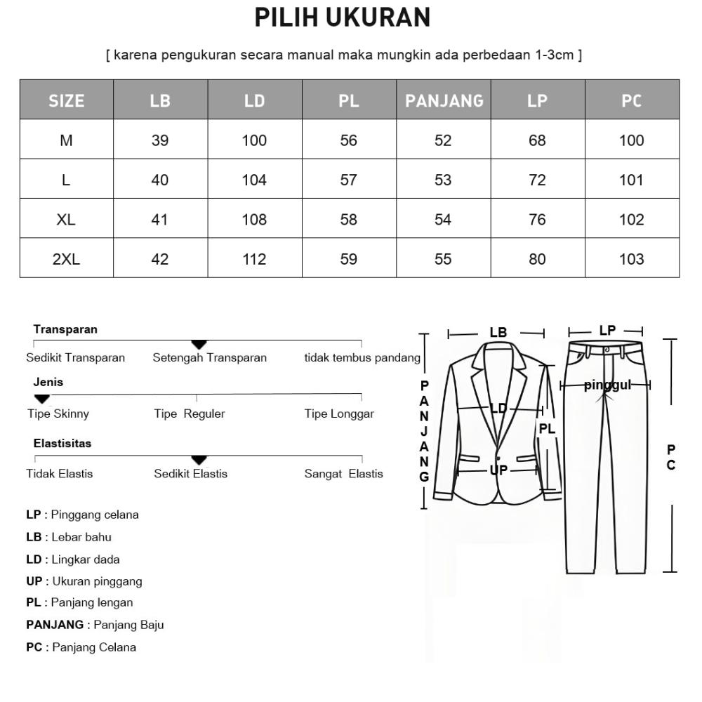 [DISKON KILAT]CHICMORE Setelan dua potong wanita polos, menampilkan atasan berlengan mengembang yang dipadukan dengan celana panjang longgar.