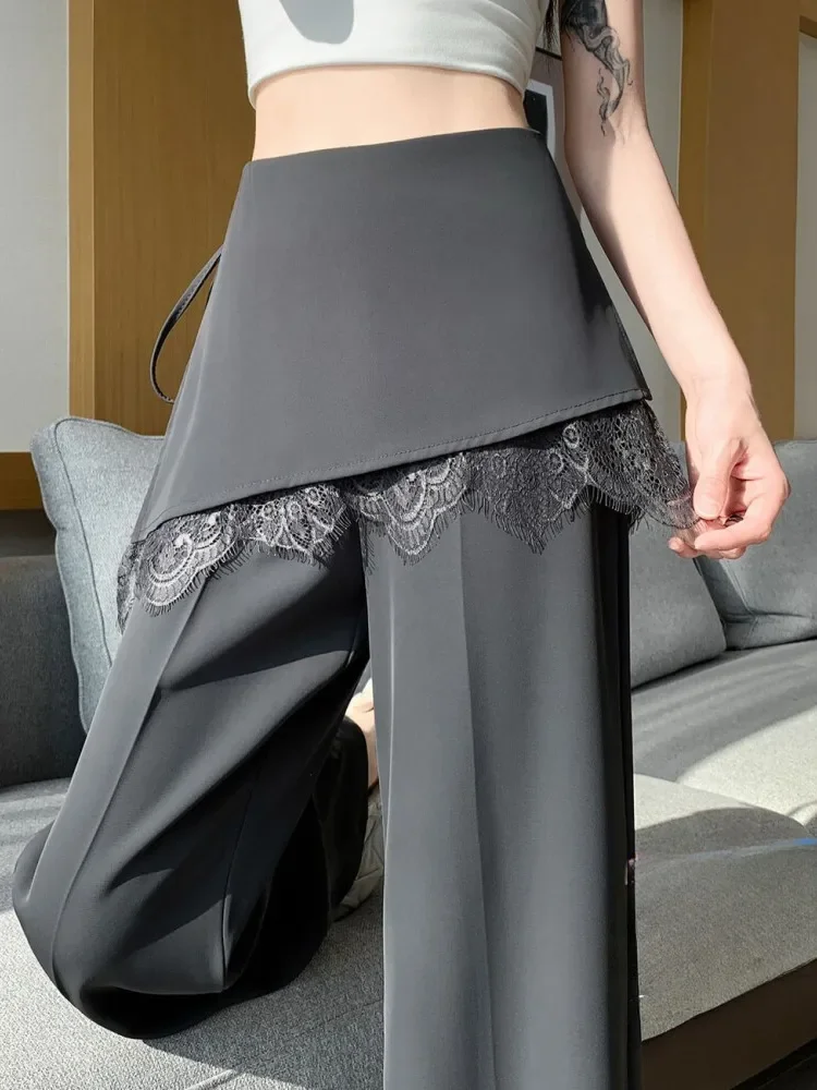 CHICMORE Celana panjang wanita dengan hiasan bagian bawah melebar