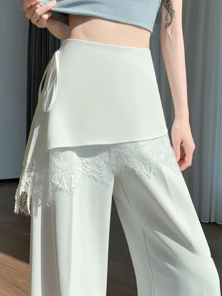 CHICMORE Celana panjang wanita dengan hiasan bagian bawah melebar