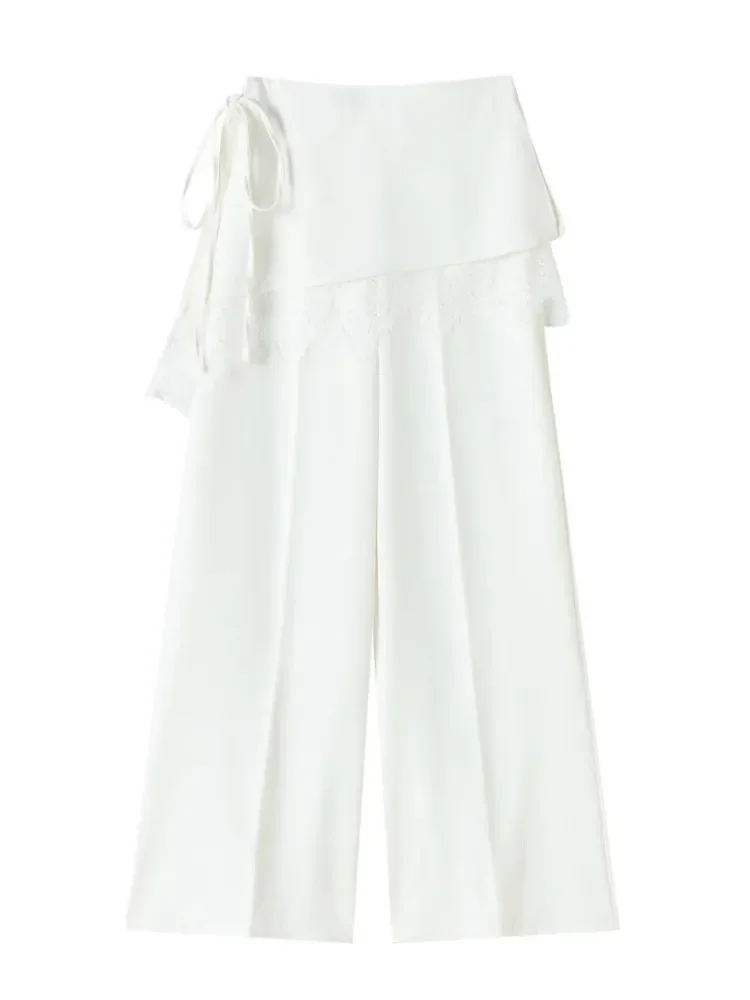 CHICMORE Celana panjang wanita dengan hiasan bagian bawah melebar