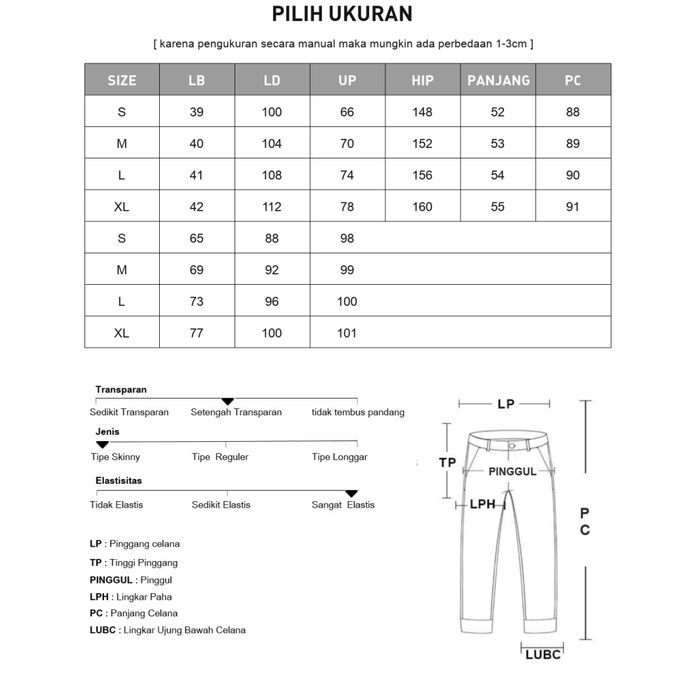 CHICMORE Celana panjang wanita dengan hiasan bagian bawah melebar