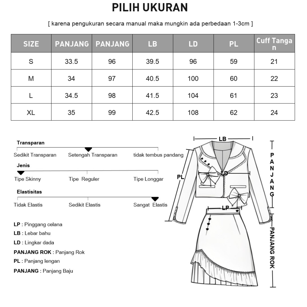 [READY STOCK]CHICMORE Setelan gaun model baru variasi kancing unik dan rompi berlengan panjang untuk wanita feminime
