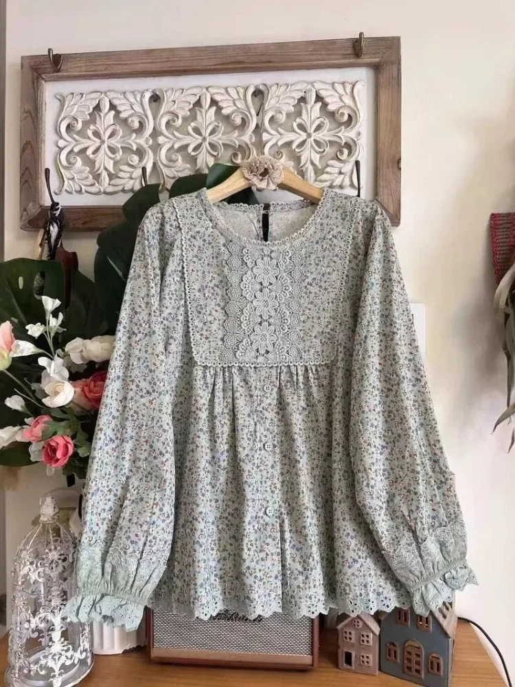 CHICMORE Atasan kemeja motif bunga bunga model longgar dan kancing akti1