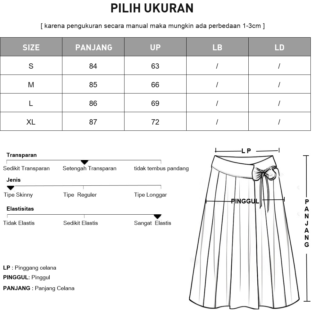 CHICMORE Rok desain baru dengan motif kontras model a-line dan pinggang elastis