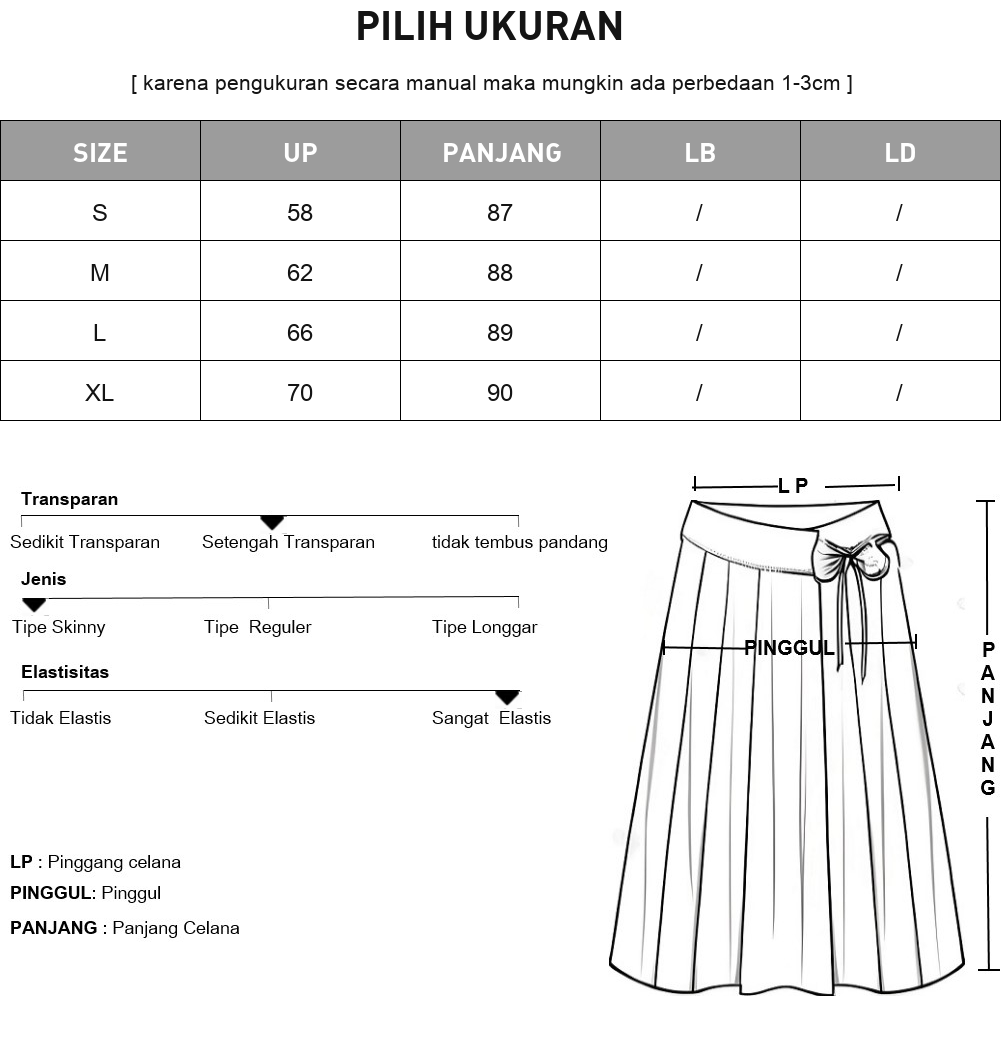CHICMORE Rok a-line gaya kasual berlayer desain ruffle