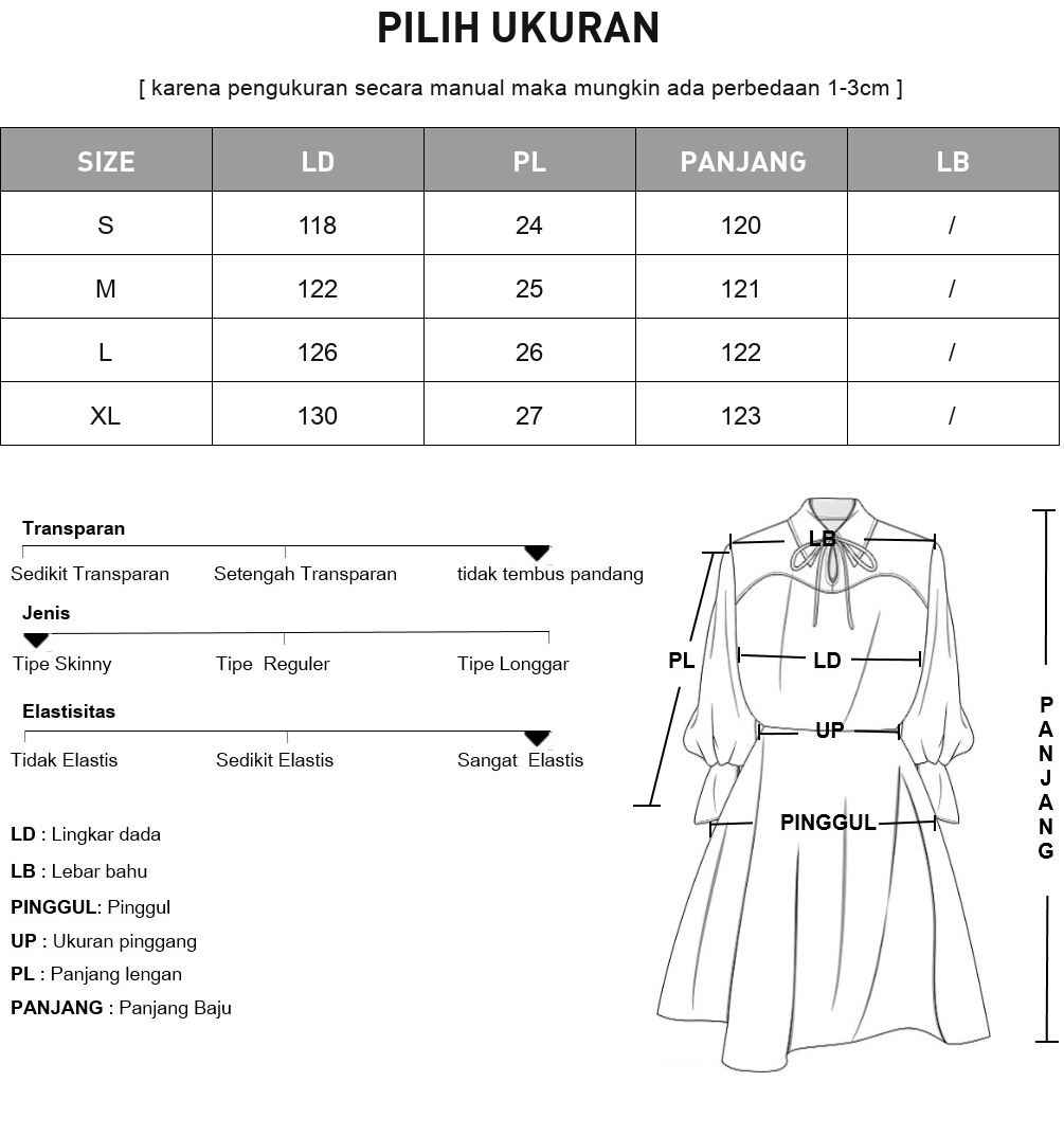 CHICMORE Gaun maxi lengan pendek model puff dengan motif bunga cantik korean style