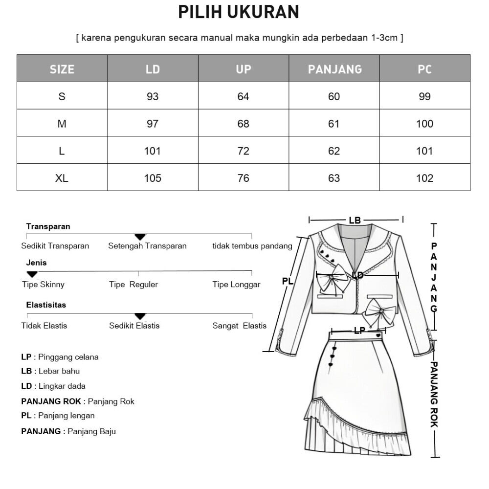 CHICMORE Setelan dua potong dengan gaya feminim untuk wanita