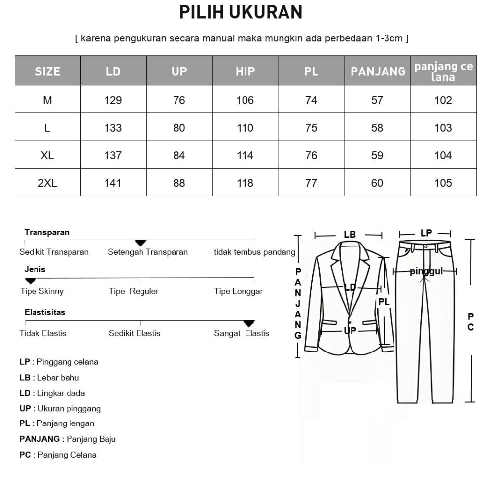 CHICMORE Setelan pakaian kasual jaket sweatshirt lengan panjang dan celana untuk wanita