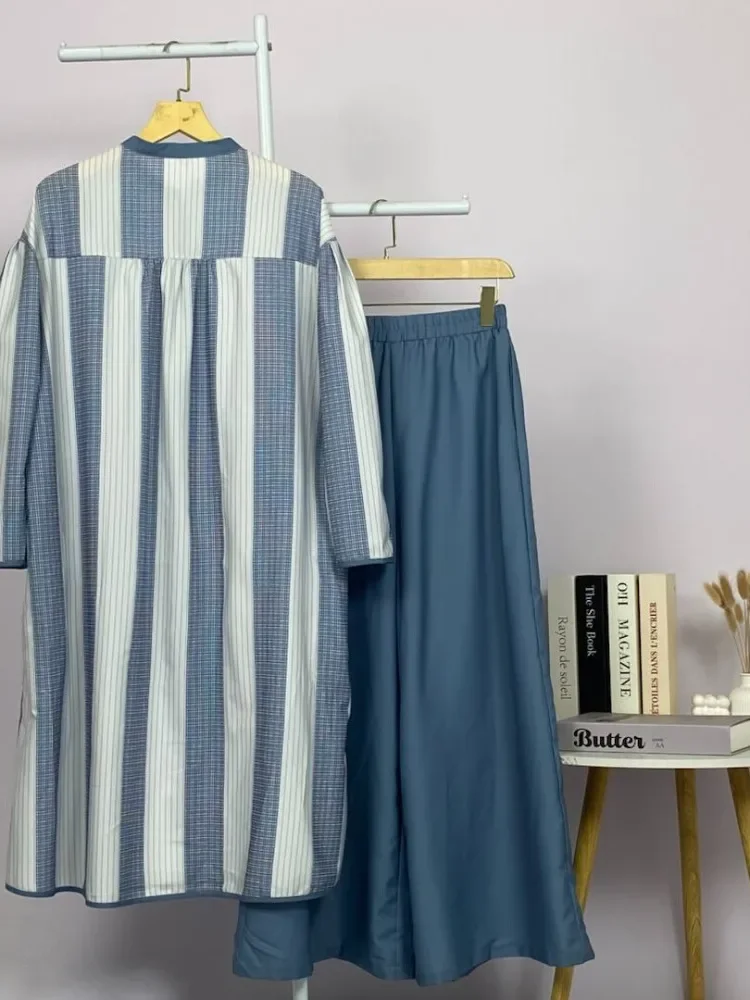 [READY STOCK]CHICMORE Setelan panjang dua potong wanita, atasan bermotif serbaguna dan celana panjang