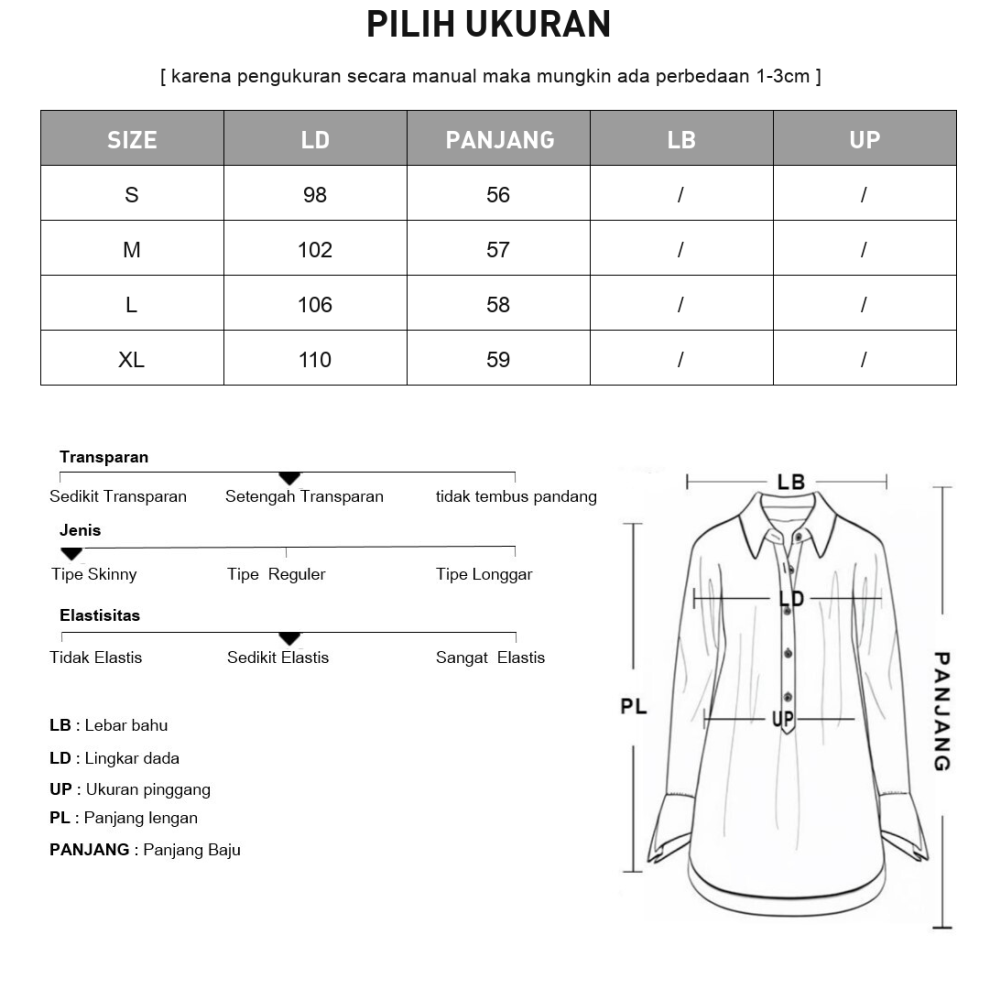 [NEW]CHICMORE Atasan wanita gaya leher bulat lengan puff longgar untuk wanita