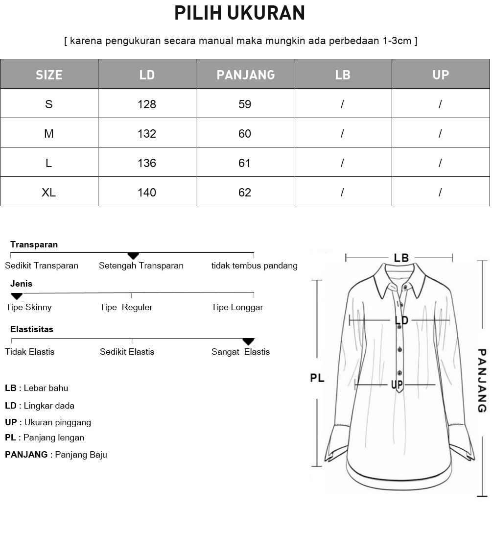 CHICMORE Atasan blouse wanita lengan panjang  dengan gaya feminim