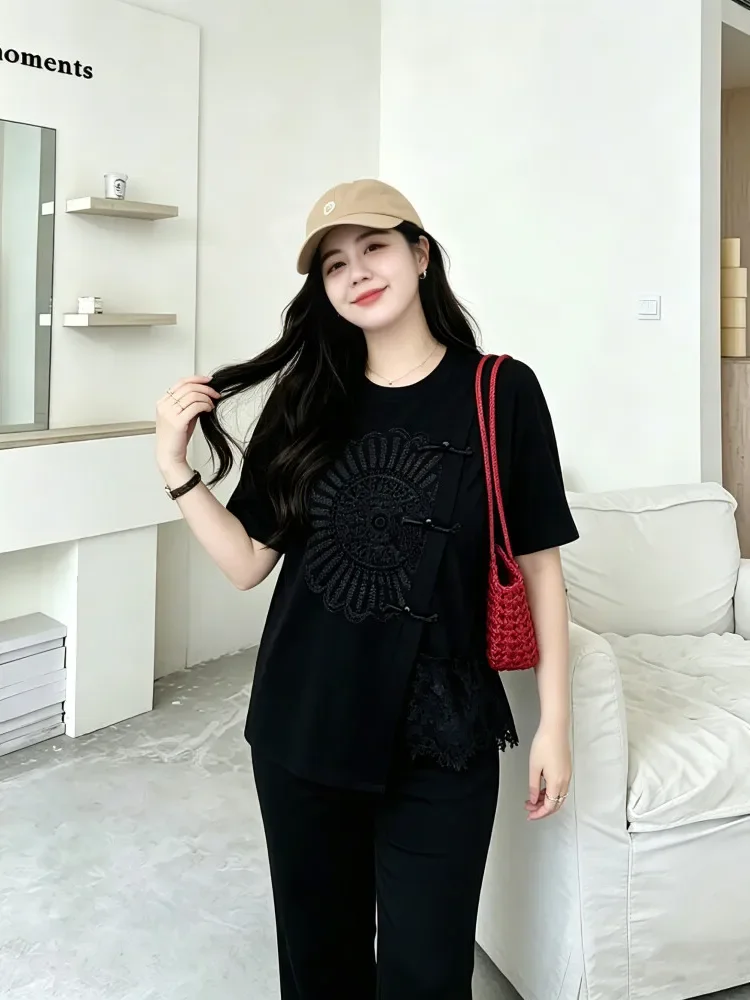 [DISKON KILAT]FADFAD Atasan lengan pendek dan celana panjang wanita yang stylish, gaya kasual modern.