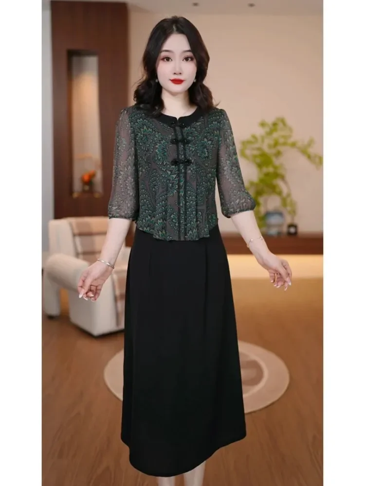 FADFAD Gaun wanita gaya retro serbaguna mode terbaru