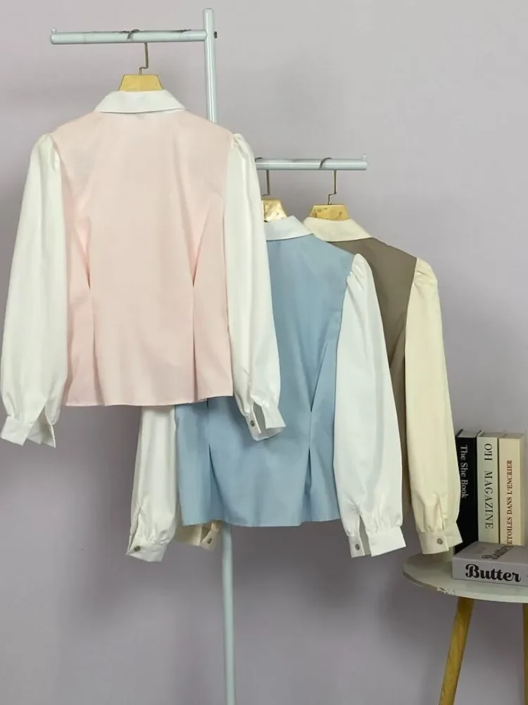 FADFAD Kemeja unik lengan panjang dan kerah collar