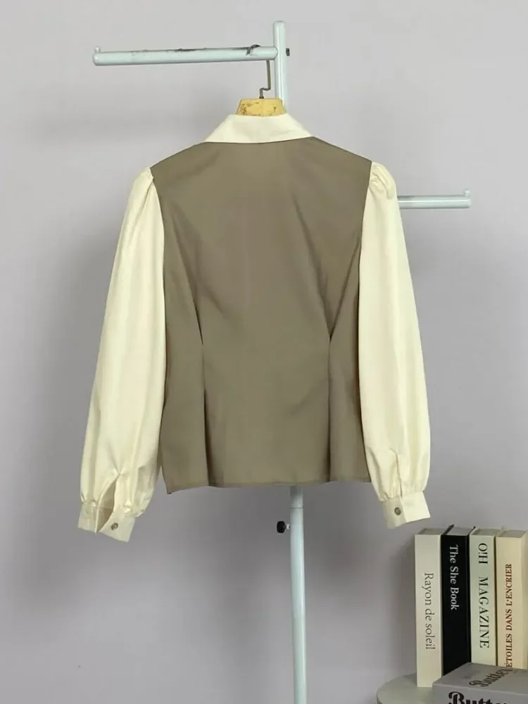 FADFAD Kemeja unik lengan panjang dan kerah collar