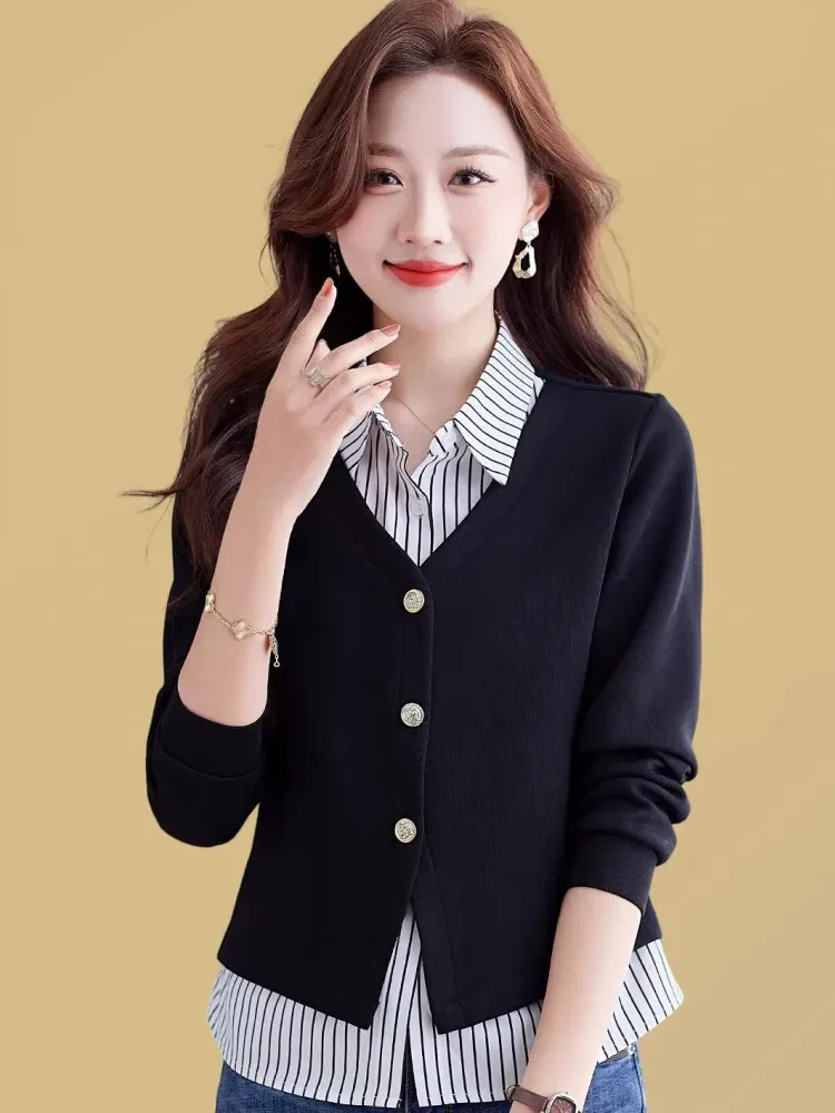 FADFAD Atasan longgar model kekinian dengan lengan panjang bergaya kasual