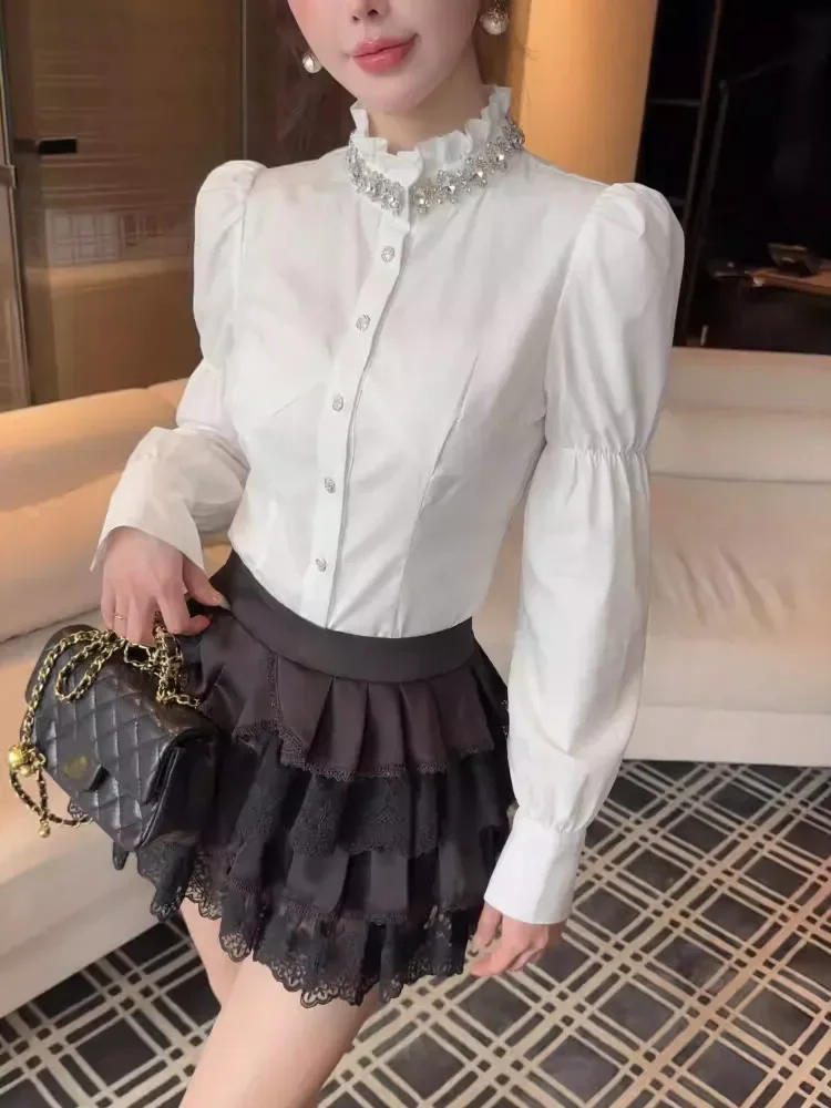 FADFAD Kemeja stylish kerah bergaya mewah untuk wanita