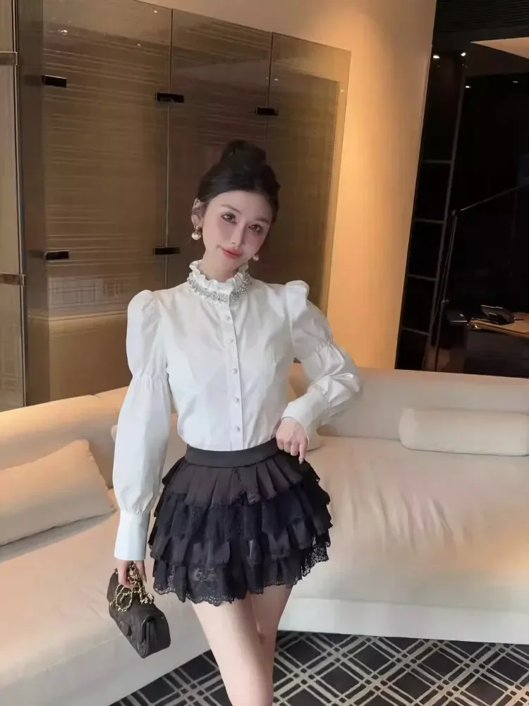 FADFAD Kemeja stylish kerah bergaya mewah untuk wanita