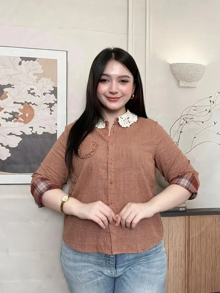 FADFAD Kemeja cetak temperamen gaya baru wanita atasan elegan